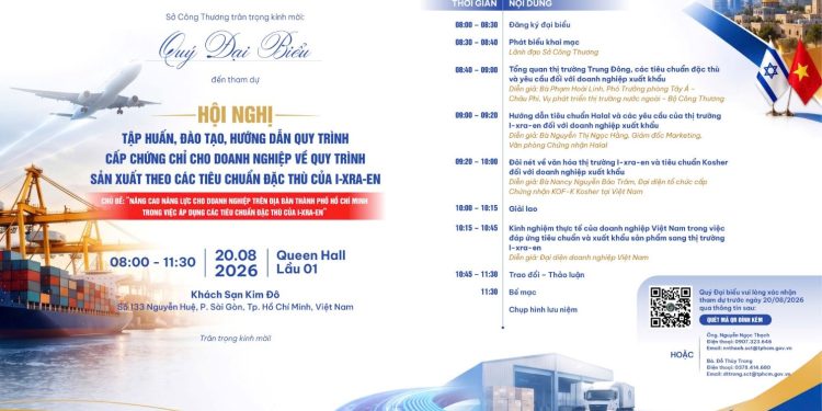 MỜI THAM DỰ HỘI NGHỊ NÂNG CAO NĂNG LỰC CHO DOANH NGHIỆP TRONG VIỆC ÁP DỤNG CÁC TIÊU CHUẨN ĐẶC THÙ CỦA I-XRA-EN